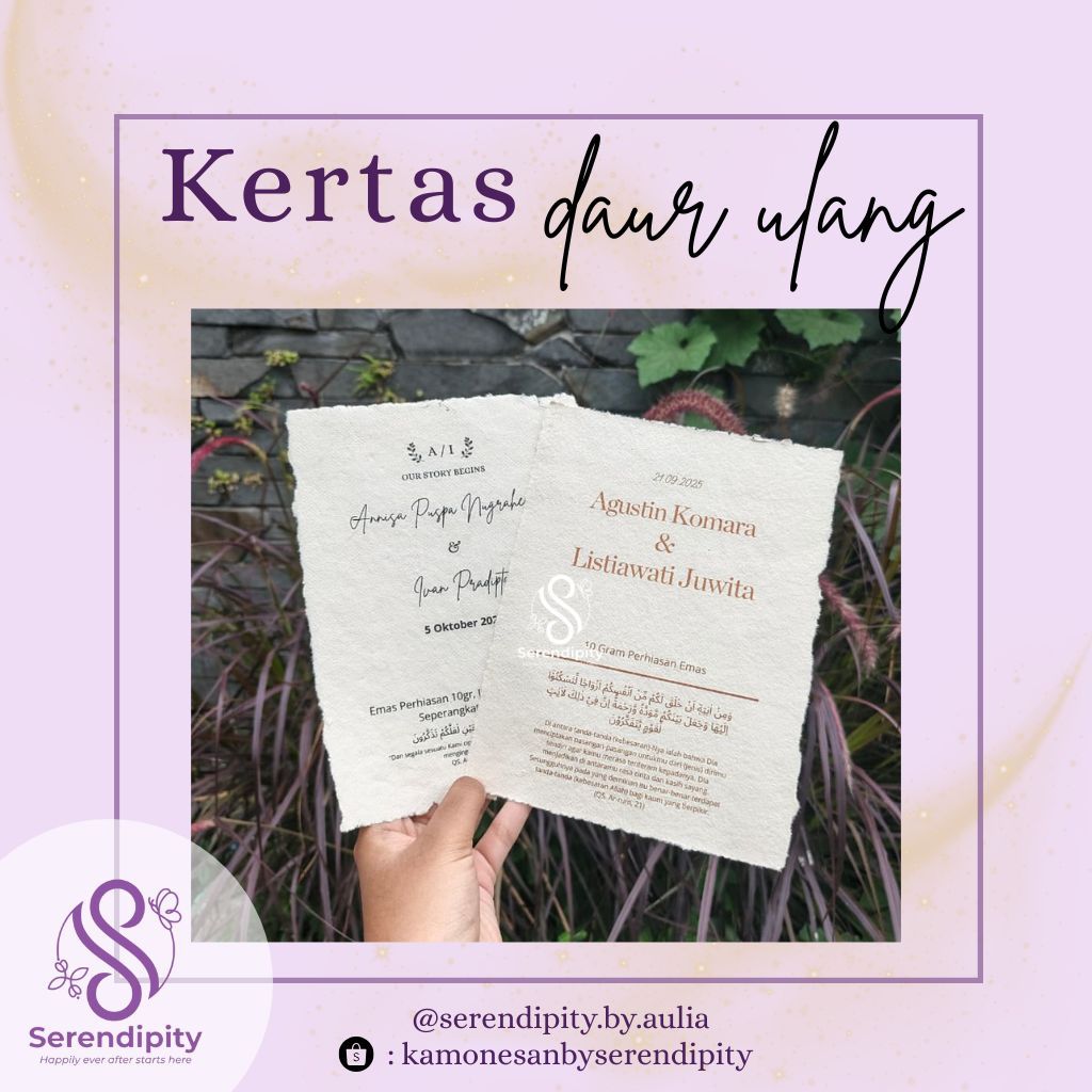 

[SEREN] Kertas Daur Ulang Cetak A4/A5 Desain Custom