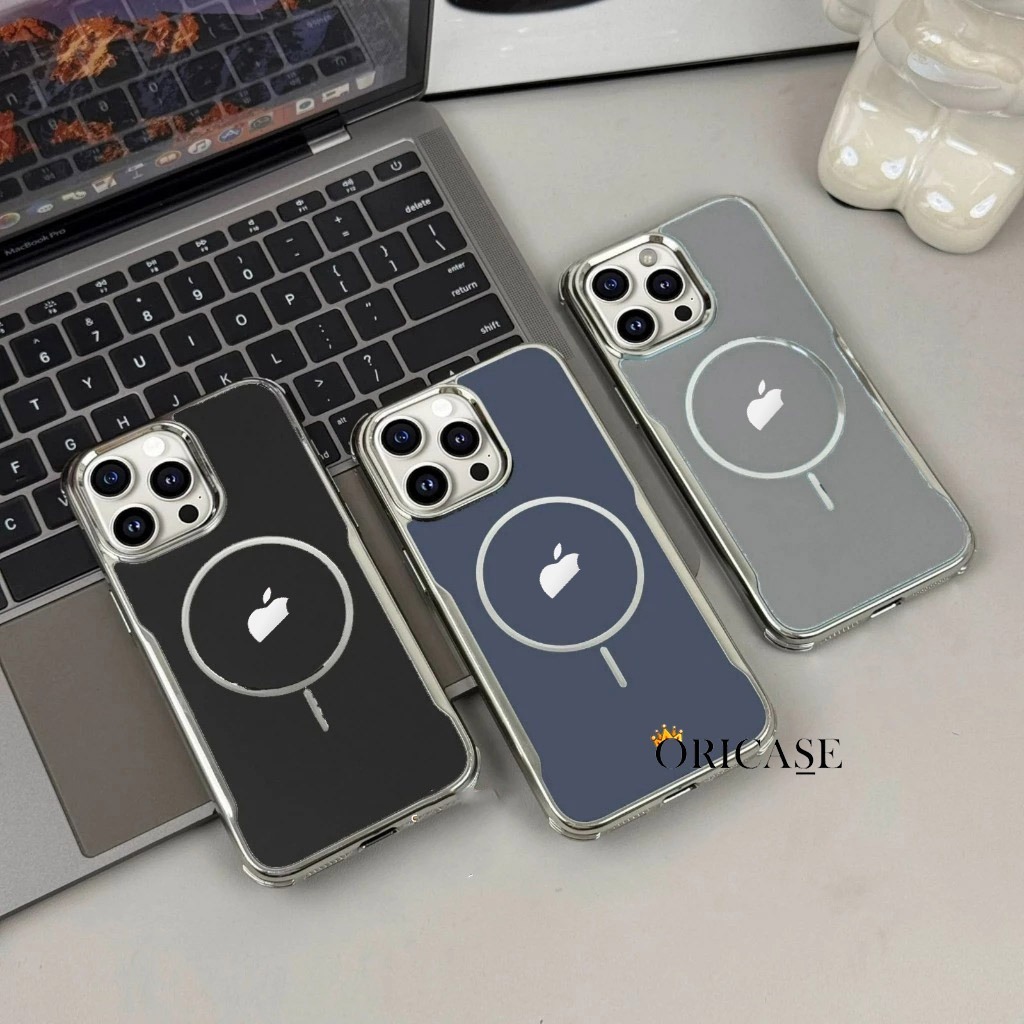 [ +PACKING BOX ] With Stiker Logo - Case iPhone Magsafe  Iphone Anticrack Dustproof - Softcase/ Case