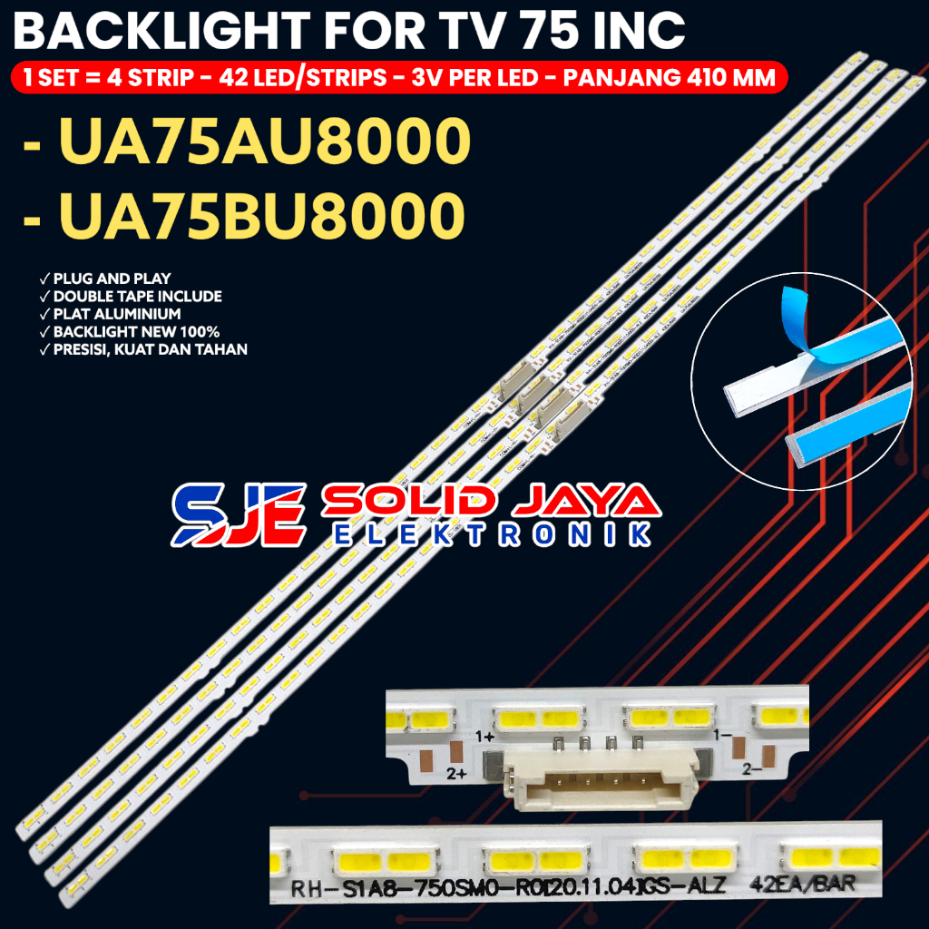 BACKLIGHT TV SAMSUNG 75 INCH 75AU8000 75BU8000 UA75AU7000 UA75AU8000 UA75BU8000 BL BN96-525948 REV00