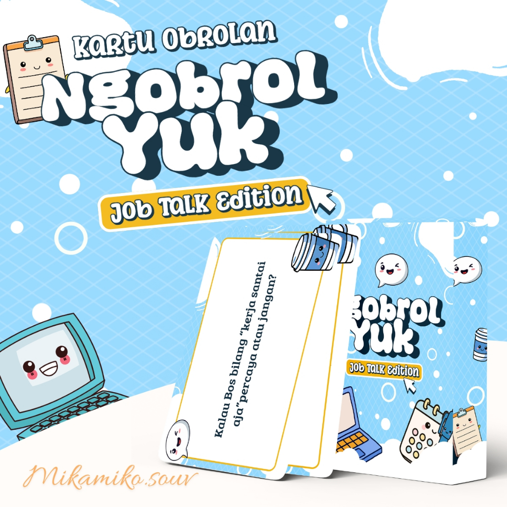 Kartu Obrolan NGOBROL YUK Job Talk Edition 40 Cards Kartu Pertanyaan Edisi Pekerjaan Games Card Boar