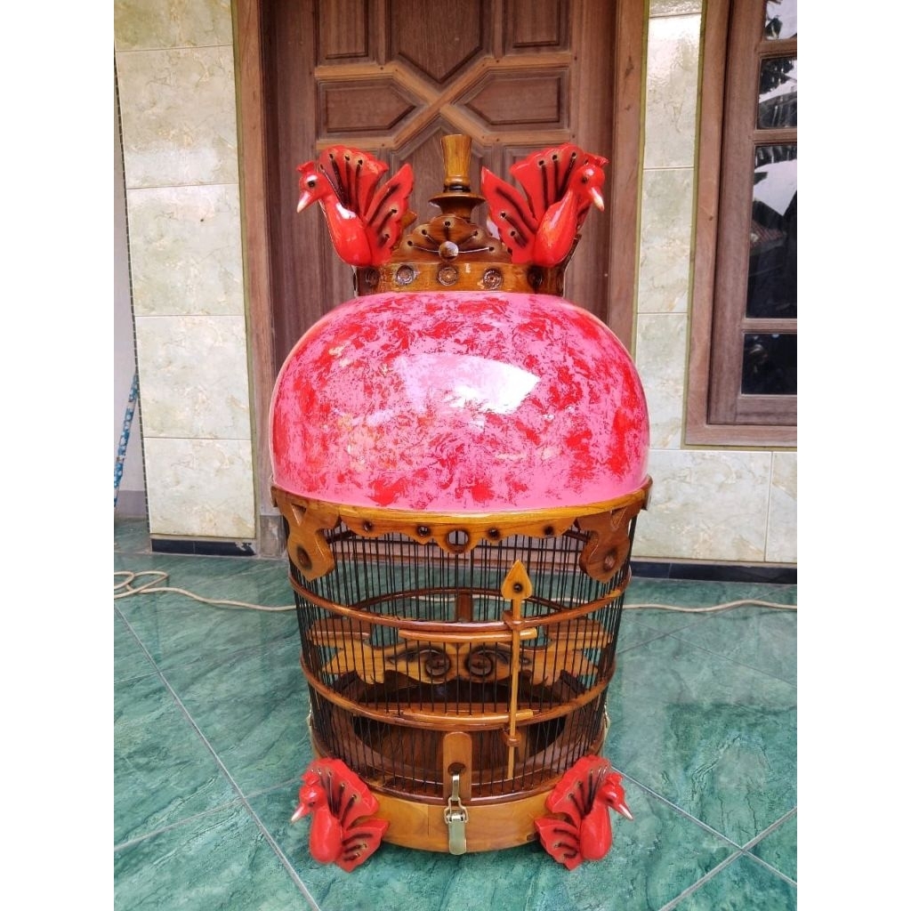 Sangkar Perkutut Ukir Merak Jati termurah terbaru