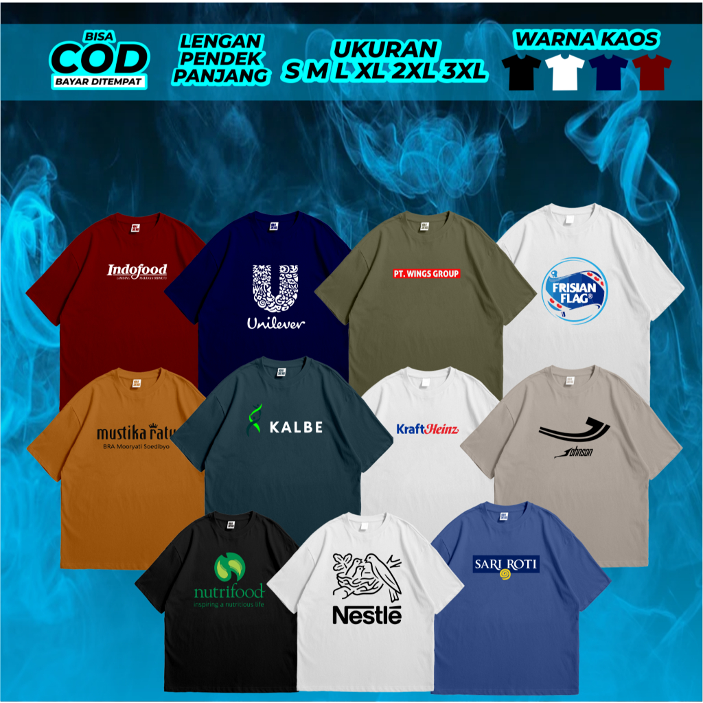 Kaos Nestle Sari Roti Unilever Indofood Coca Cola Orang Tua Group Mustika Ratu Kalbe Farma Johnson I