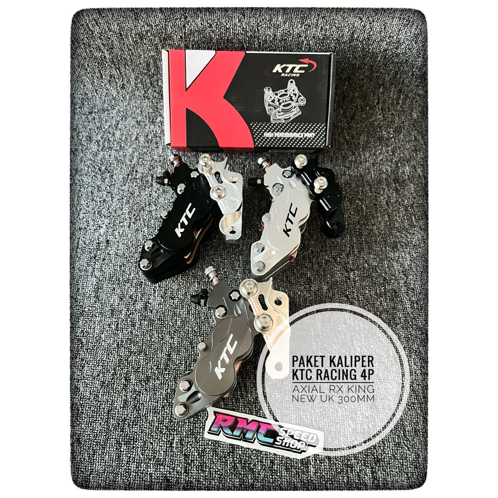 Paket Kaliper Ktc racing 4piston 4p axial king new ukuran disc 300mm / Kaliper Ktc racing RX King ne