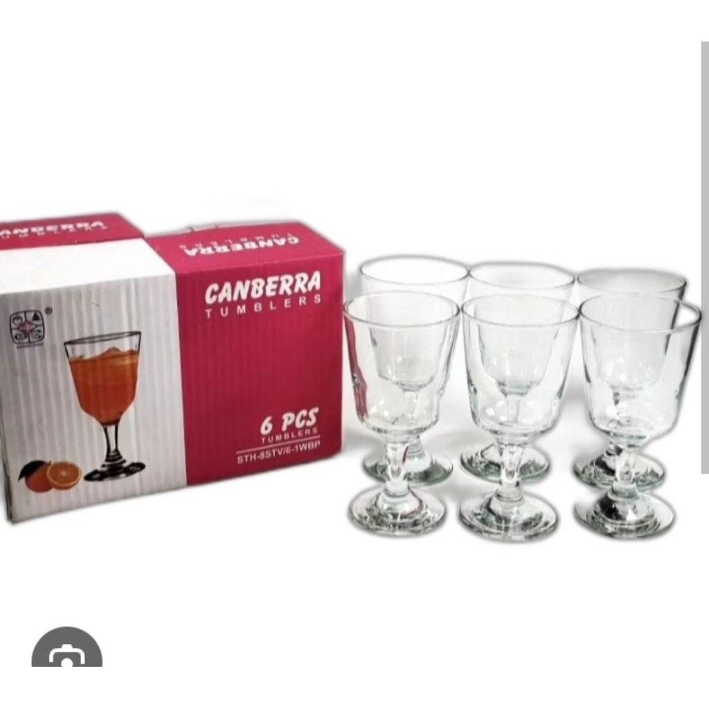 Gelas Kaki Kaca Canberra STH-8STV (isi 6pcs) Diameter 7.7cm Tinggi 14.8cm Isi 200ml