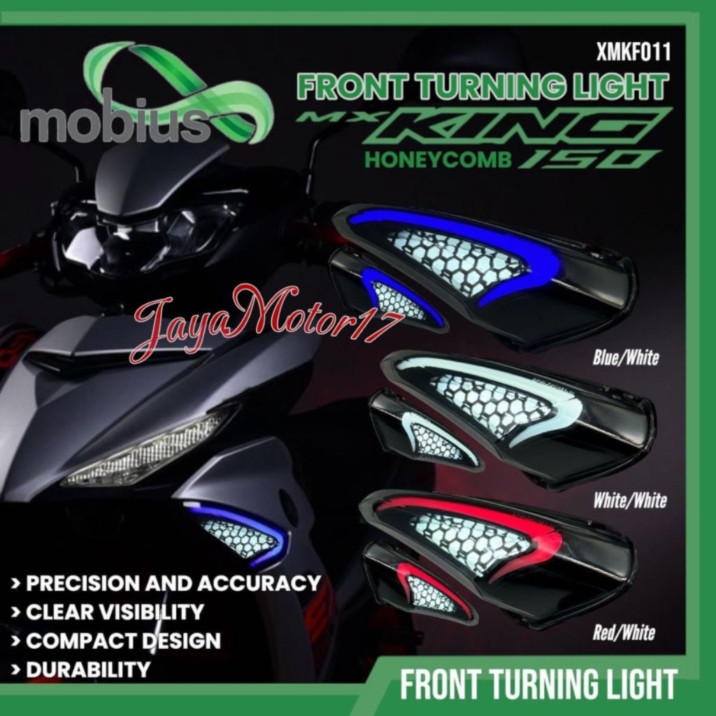 Lampu Alis Senja Depan MX KING MOBIUS Model Honeycomb Mika Smoke lampu motor mx king motorcycle