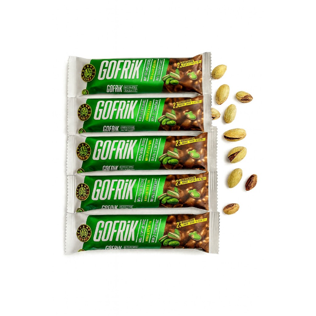 GOFRIK MILK CHOCOLATE WITH PISTACHIO 24G Cokelat gofrik