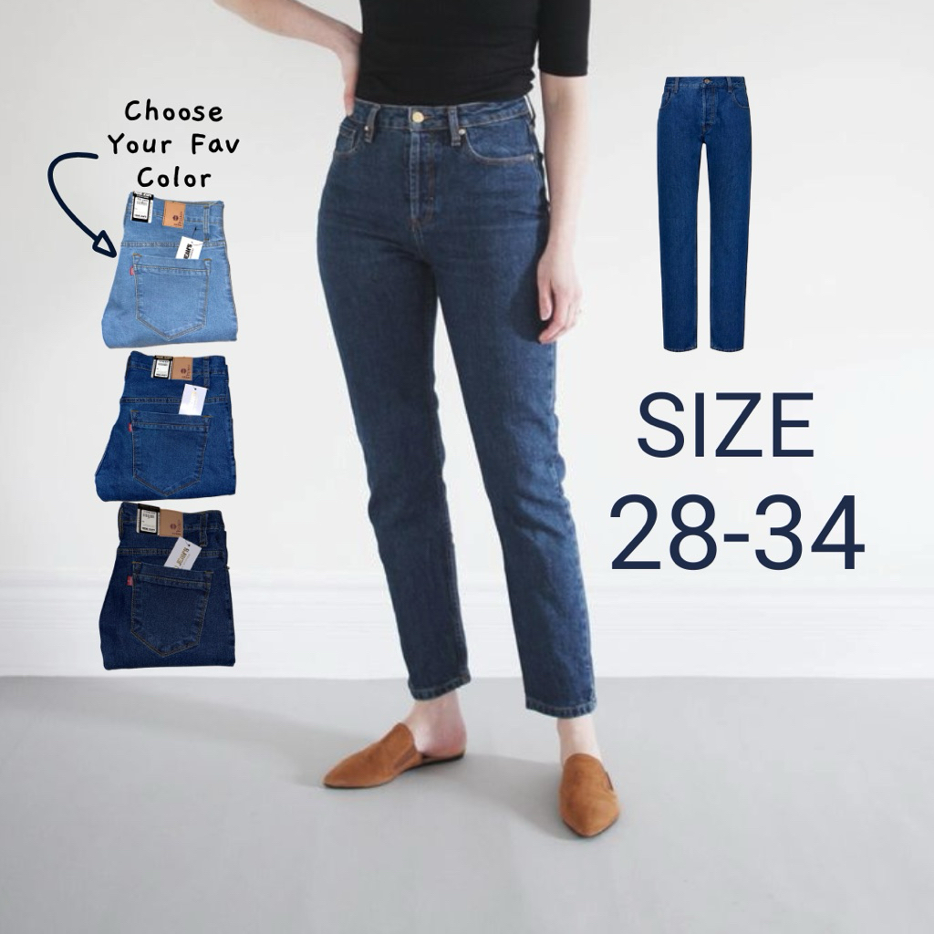 Celana jeans wanita biru tua celana jeans wanita biru muda Celana wanita Dark navy