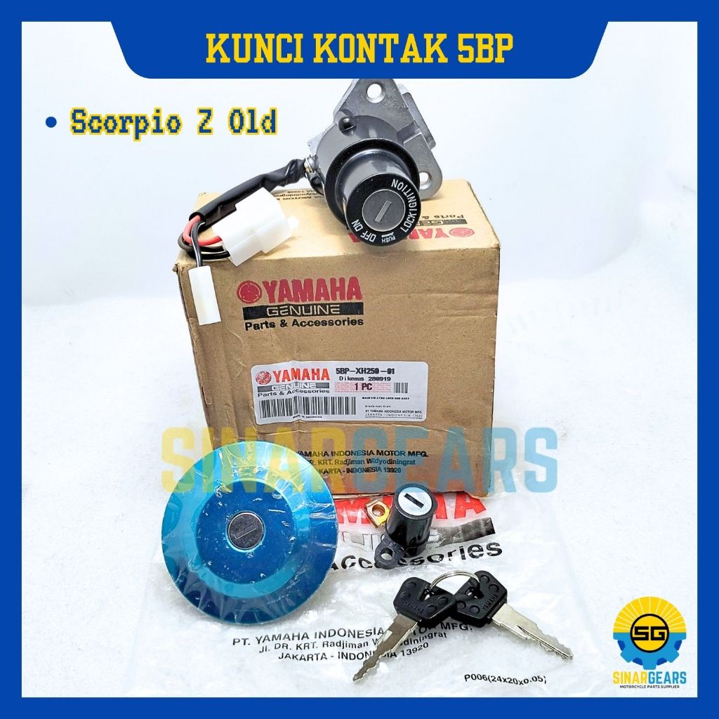Keyset Original Yamaha 5BP Kunci Kontak Scorpio Z Scorpio Lama Motor Set Key Set Ori YGP