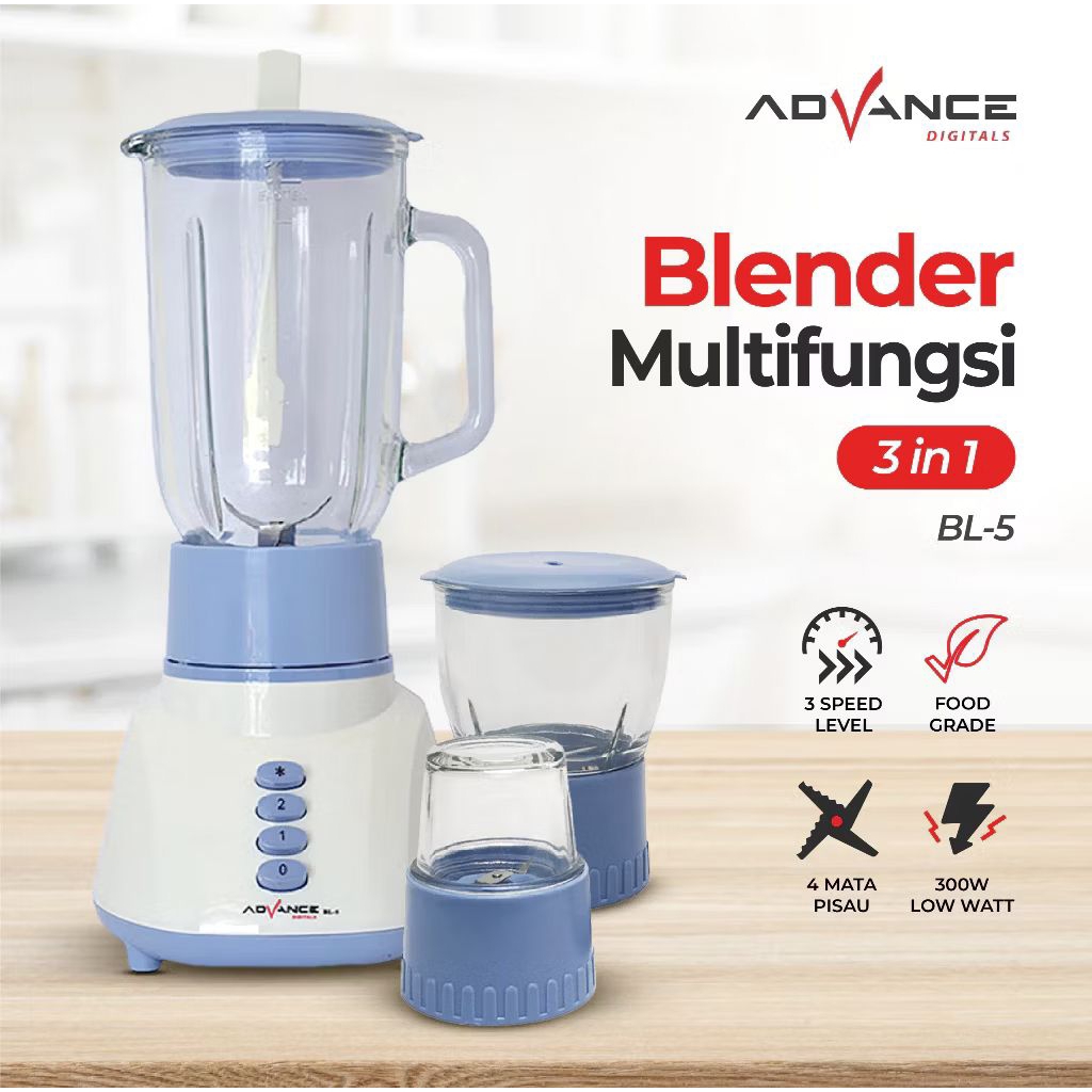 Blender Advance 3 in 1 Kaca