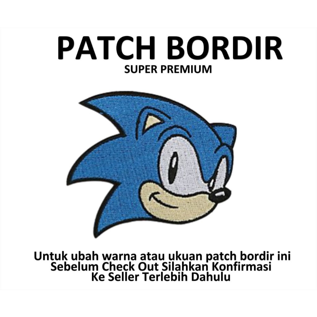 Emblem Patch Bordir Gambar SONIC- IBP