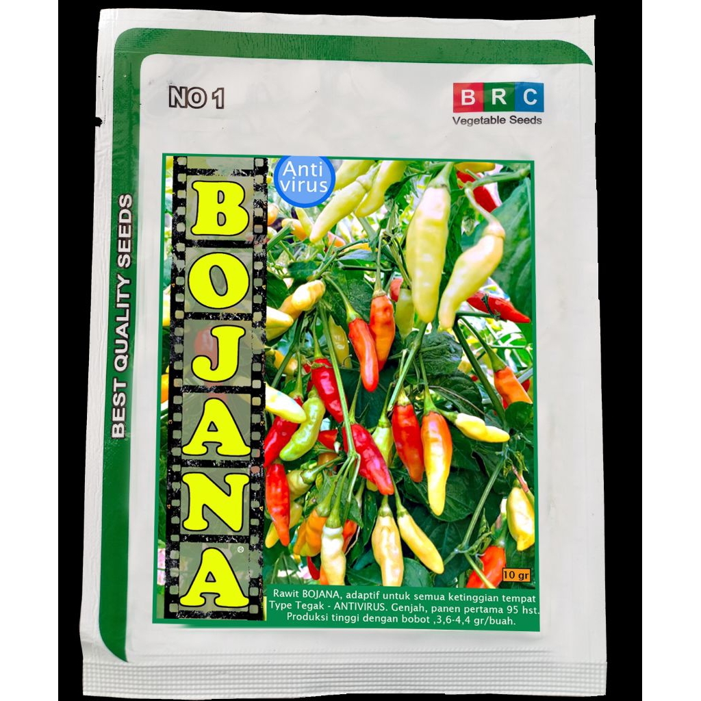 Benih Cabai Rawit BOJANA 10 gram, rawit tipe tegak, tahan virus, genjah