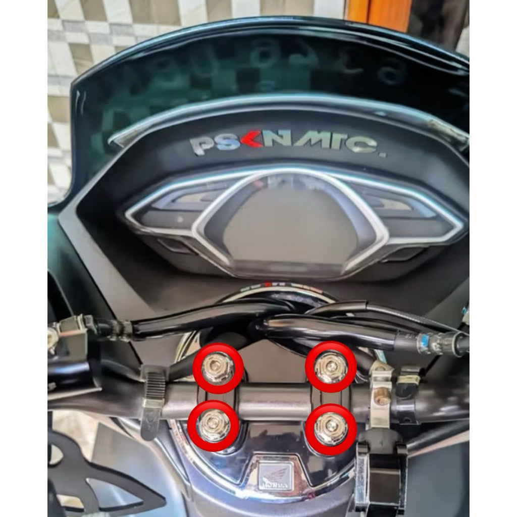 (4PCS) Baut Probolt Stainless Breket Klem stang ADV PCX 150 PCX CBU PCX 160 model 2Kunci original He