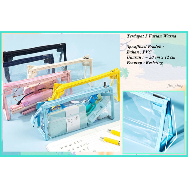 Tempat Pensil Transparant Tempat Pensil Aesthetic Tempat Pensil Minimalis Triangle Pencil Case