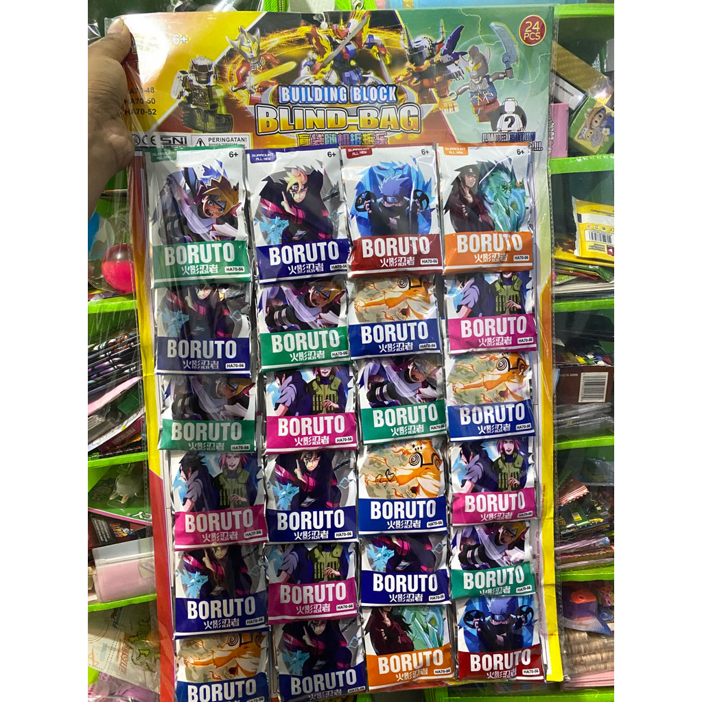 Mainan Anak Building Block Blind Bag Boruto Lembar 20Pc