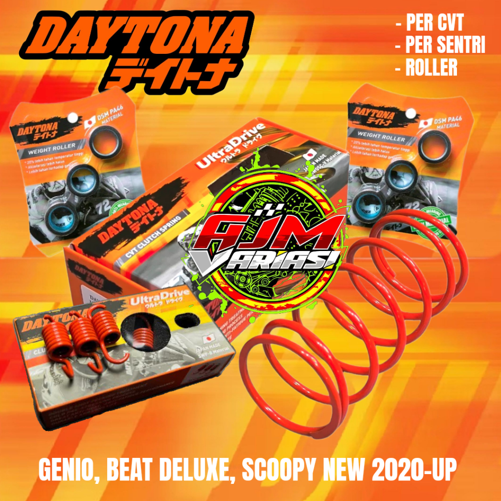 Upgrade Paket Akselerasi CVT Racing DAYTONA Genio, Beat Deluxe, Scoopy Prestige 1000 RPM 1500 RPM