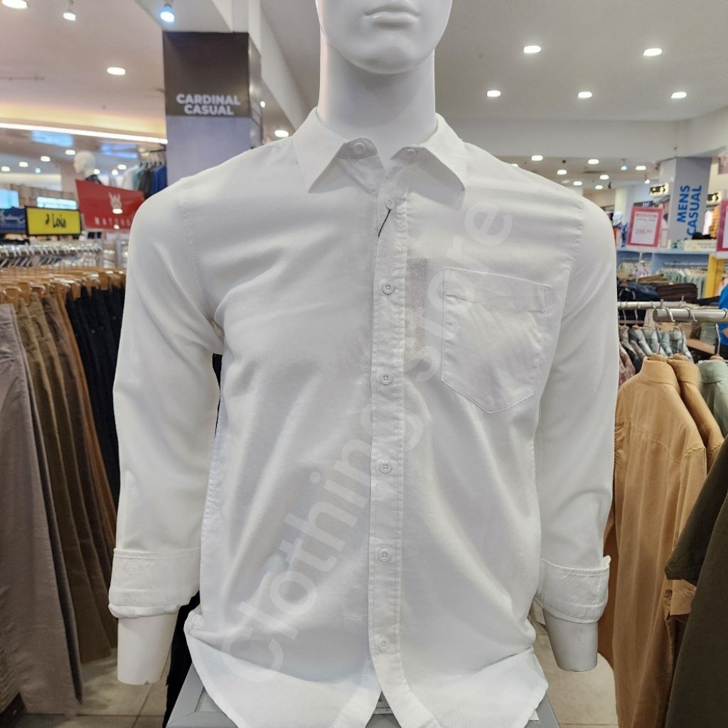 GABRIELLE ORIGINAL kemeja pria lengan panjang putih GBAC492K1125