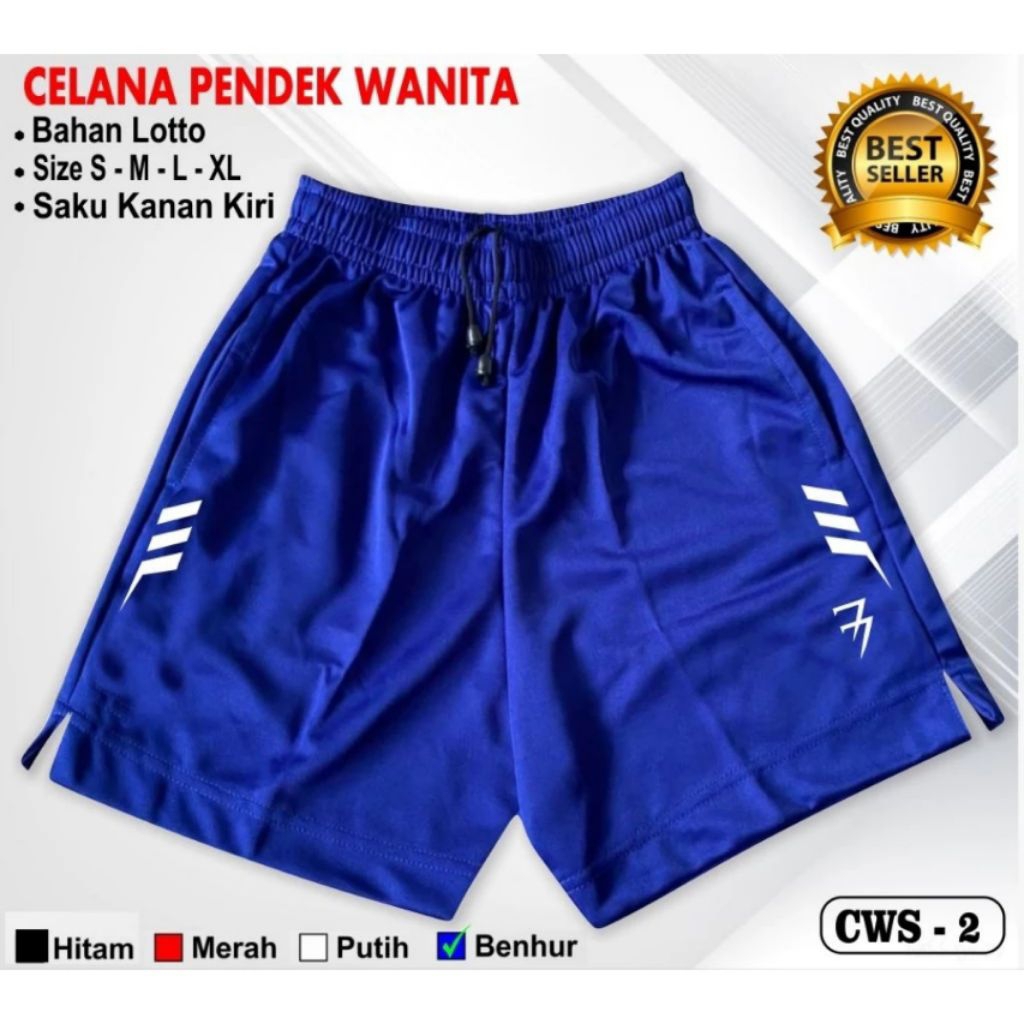 Celana Pendek Keren Olahraga Voli Bulutangkis Wanita Belah Samping S M L XL