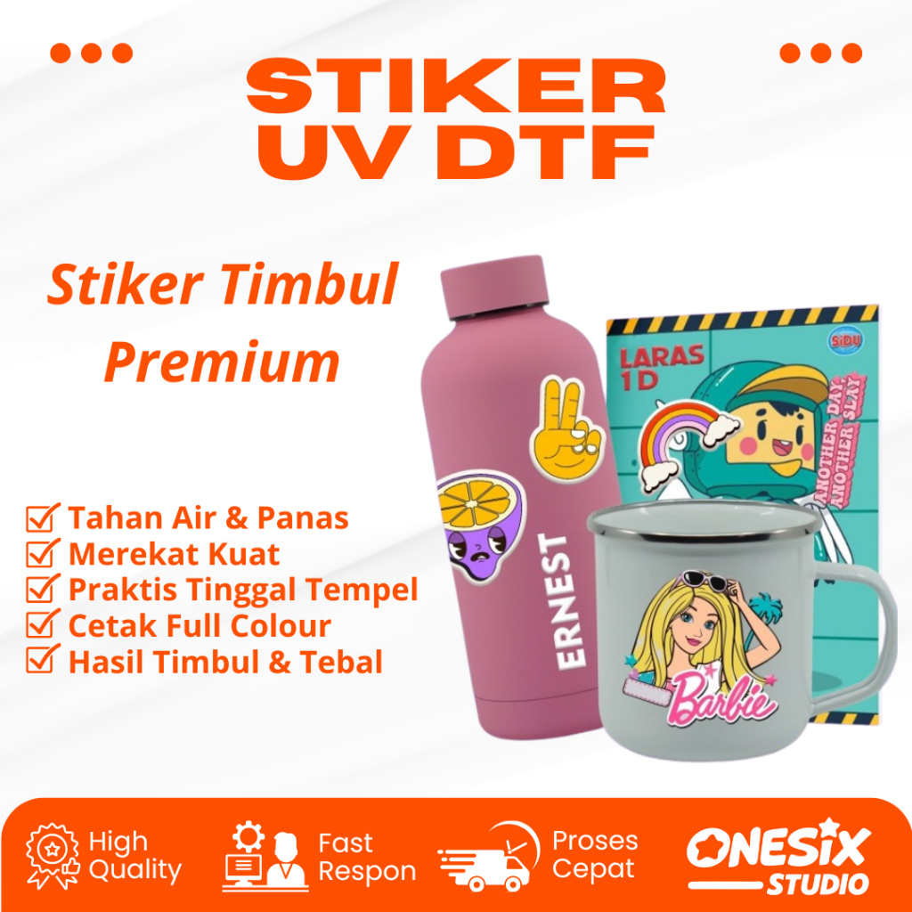 STICKER UV DTF | Stiker Timbul | Cetak Stiker UV DTF