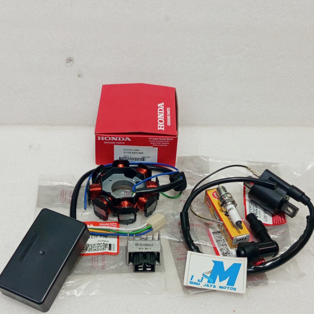 Paket Spull Stator Assy 6 Item Set Cdi GL PRO MAX GL PRO NEOTECH MEGA PRO OLD HIU KEH Set Koil + Kip