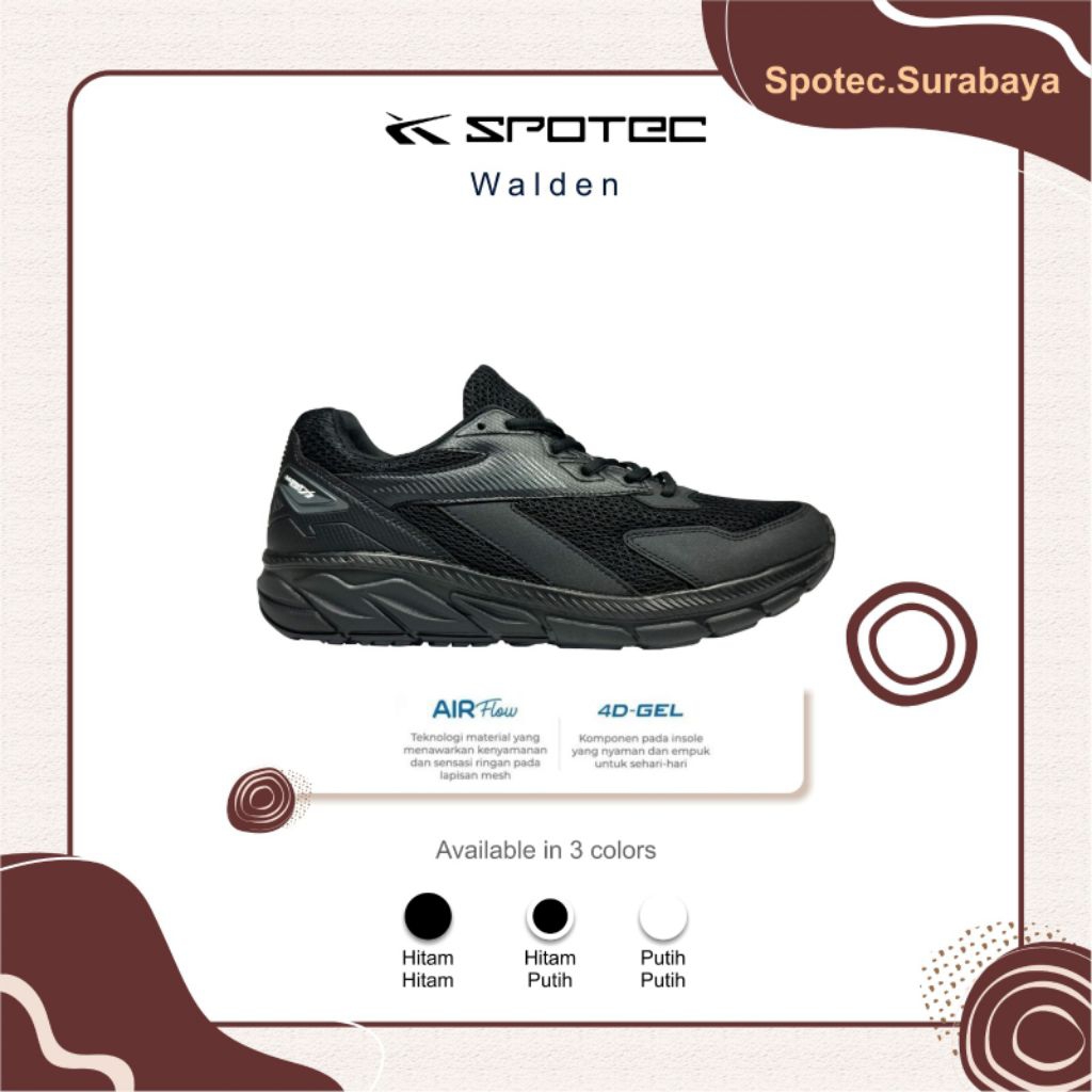 Sepatu Sekolah SPOTEC WALDEN Hitam-Hitam