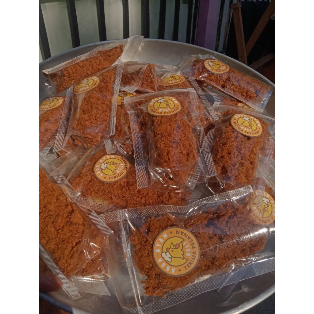 

Abon Ayam 30gram Asli tanpa pengawet | Kemasan Polos