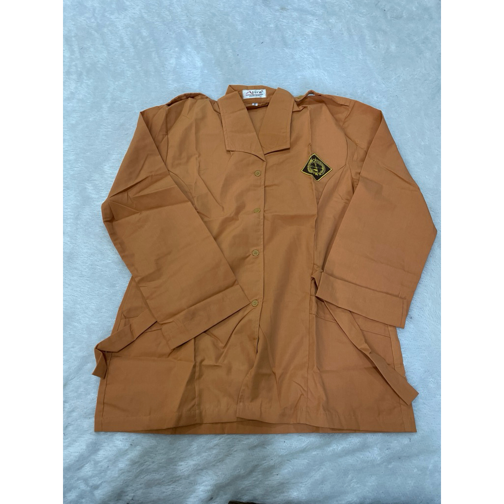 (Obral 729) Baju seragam pramuka panjang cewek SMP/SMA pakai tali bahan katun