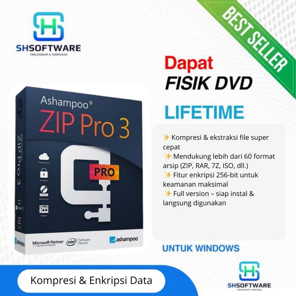 Ashampoo ZIP Pro 3 - Software Kompresi & Enkripsi Data Full Version Mendukung 60 Format Arsip Kompre