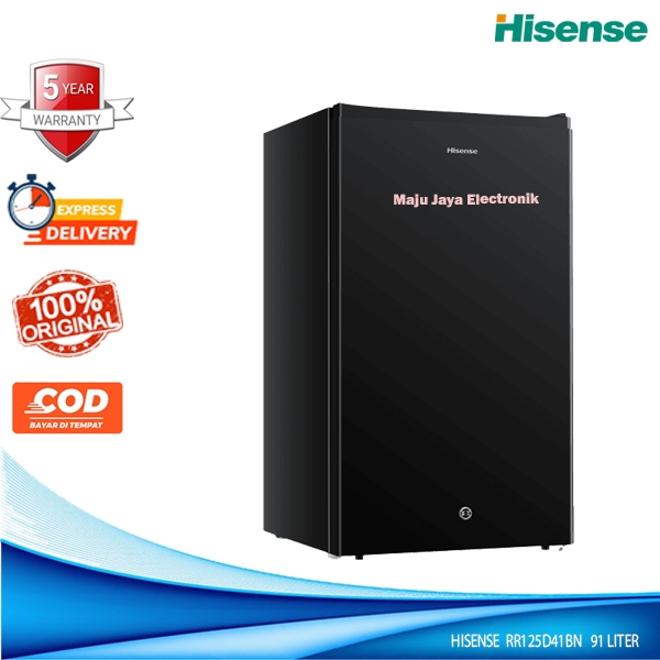 HISENSE Kulkas 1 Pintu 91 Liter RR125D41BN Semi defrost Lampu LED