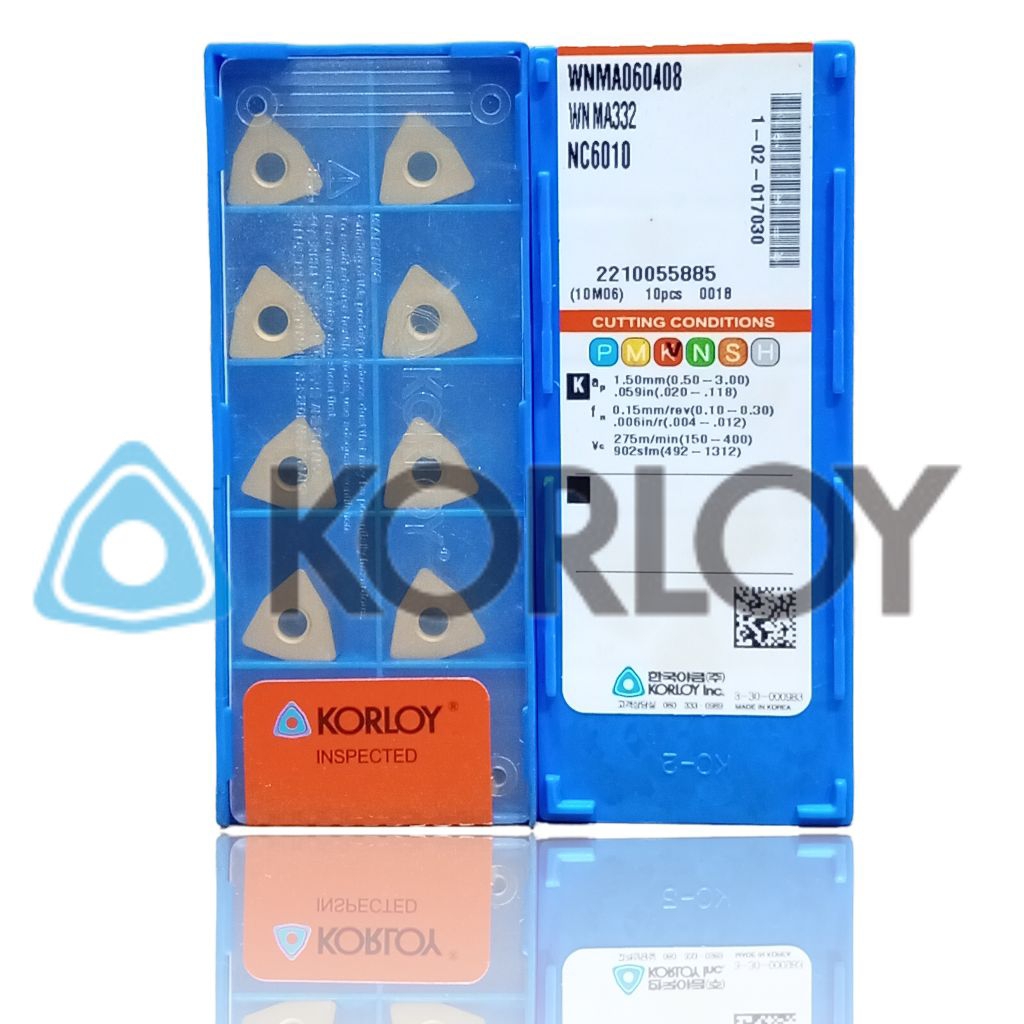 Insert WNMA 060408 NC6010 KORLOY Pahat Bubut WNMA06 Baru Mata Pisau WNMG WNMA 06 04 Baru