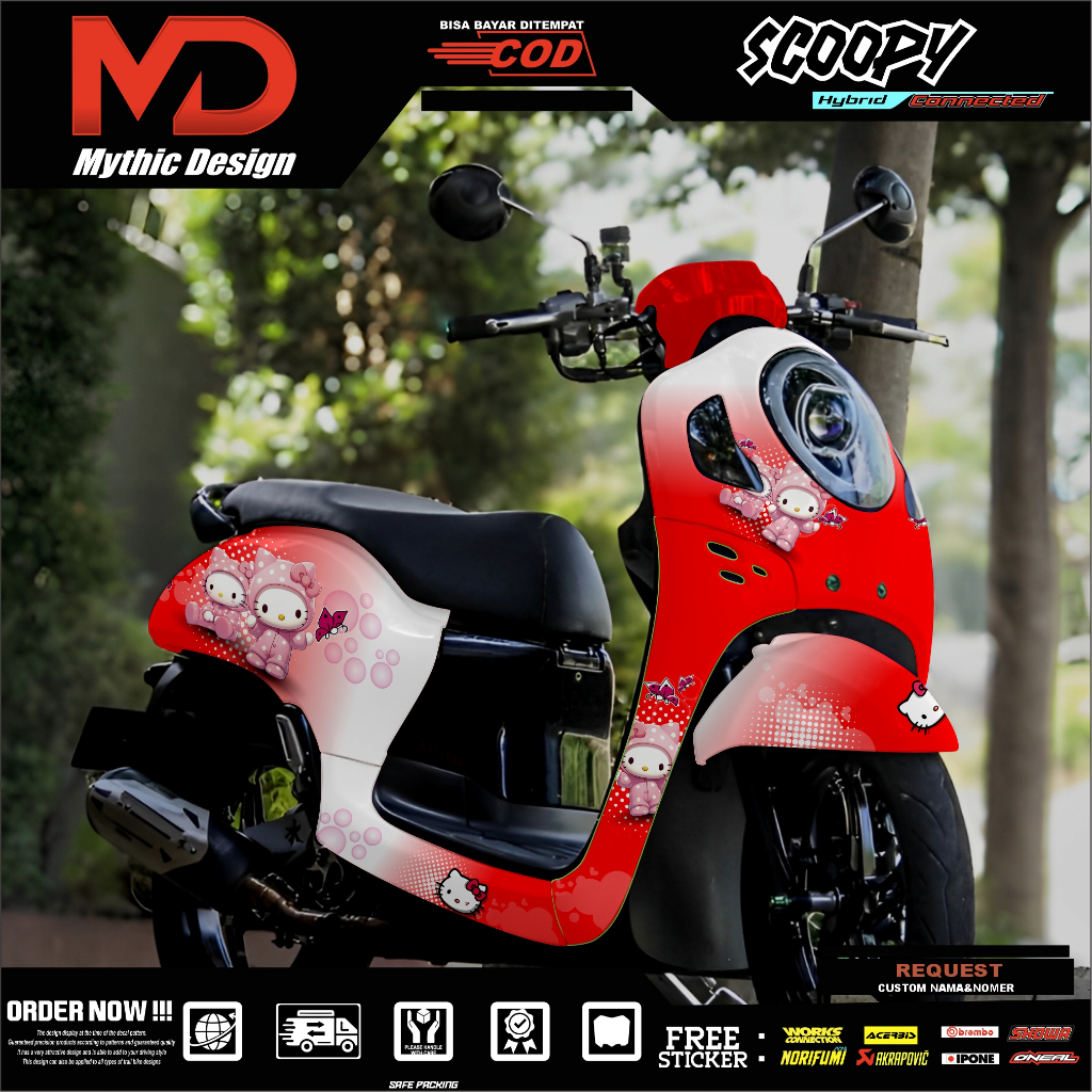 Decal Scoopy 2021 2022 Fullbody - Dekal Stiker Decal Sticker Motor Honda Scoopy New 2021 2022 Yang L