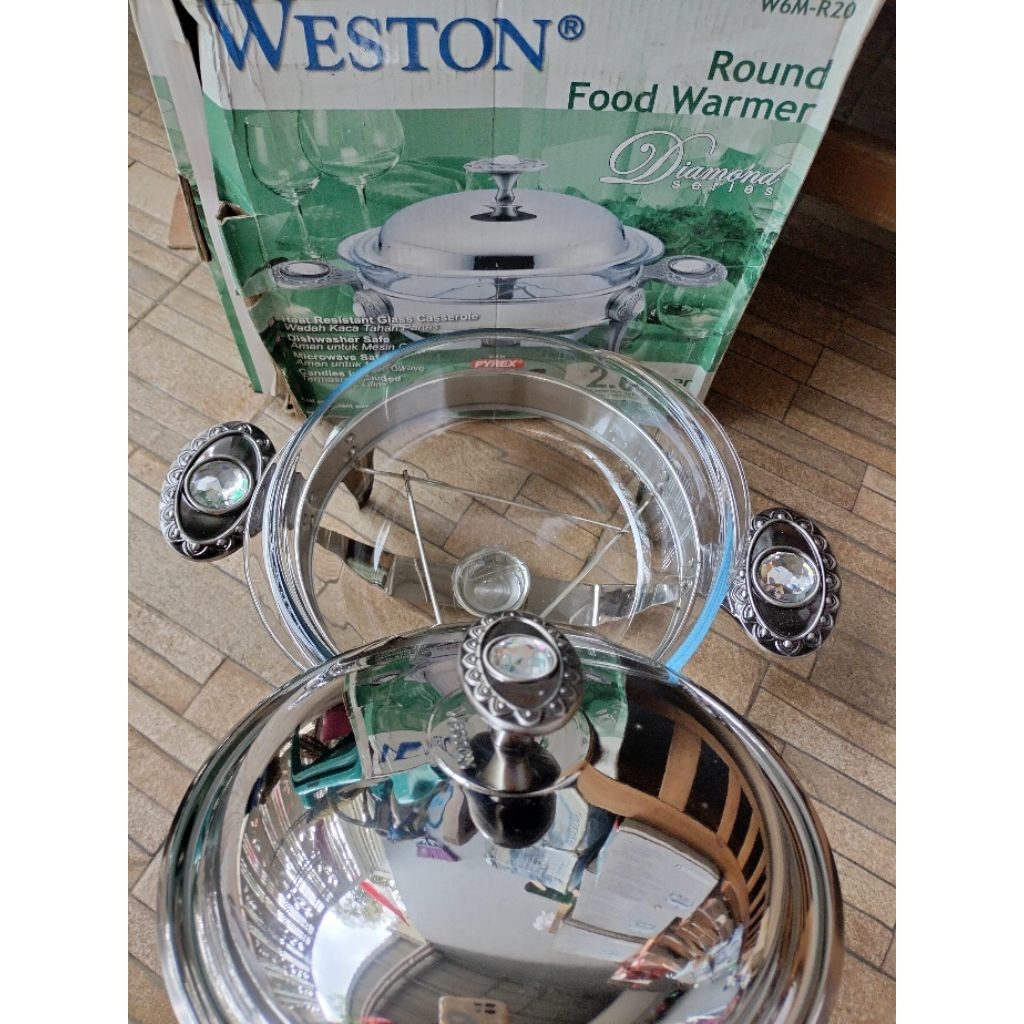 2 LITER DIAMOND ROUND FOOD WARMER WESTON /PRASMANAN/WADAH SAJI