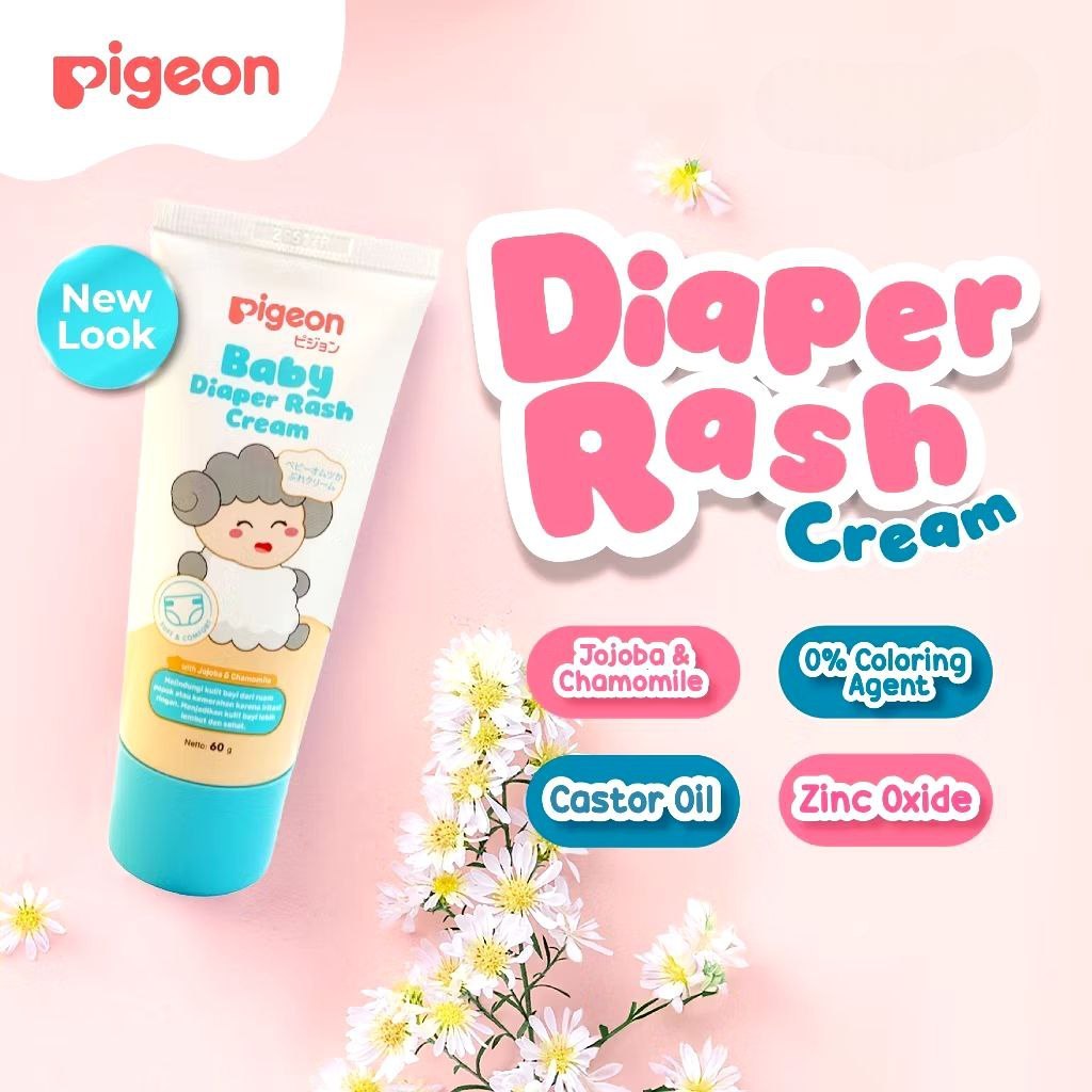 PIGEON Baby Cream 60Gr Diaper Rash Cream | Cream Bayi Ruam Popok | Salep Bayi Ruam Popok | Cegah Rua