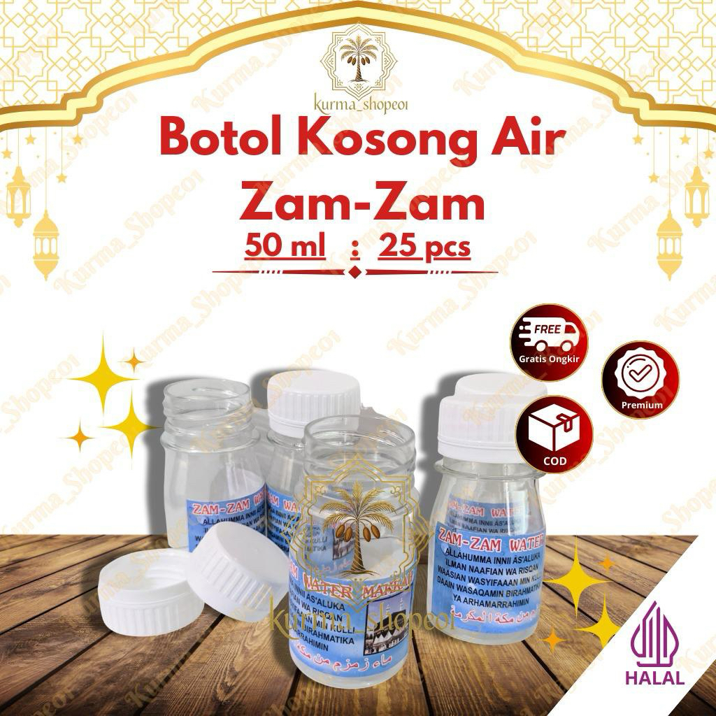 Botol Kosong Air Zam ZAM 50ml isi 30pcs | Botol Zam Zam