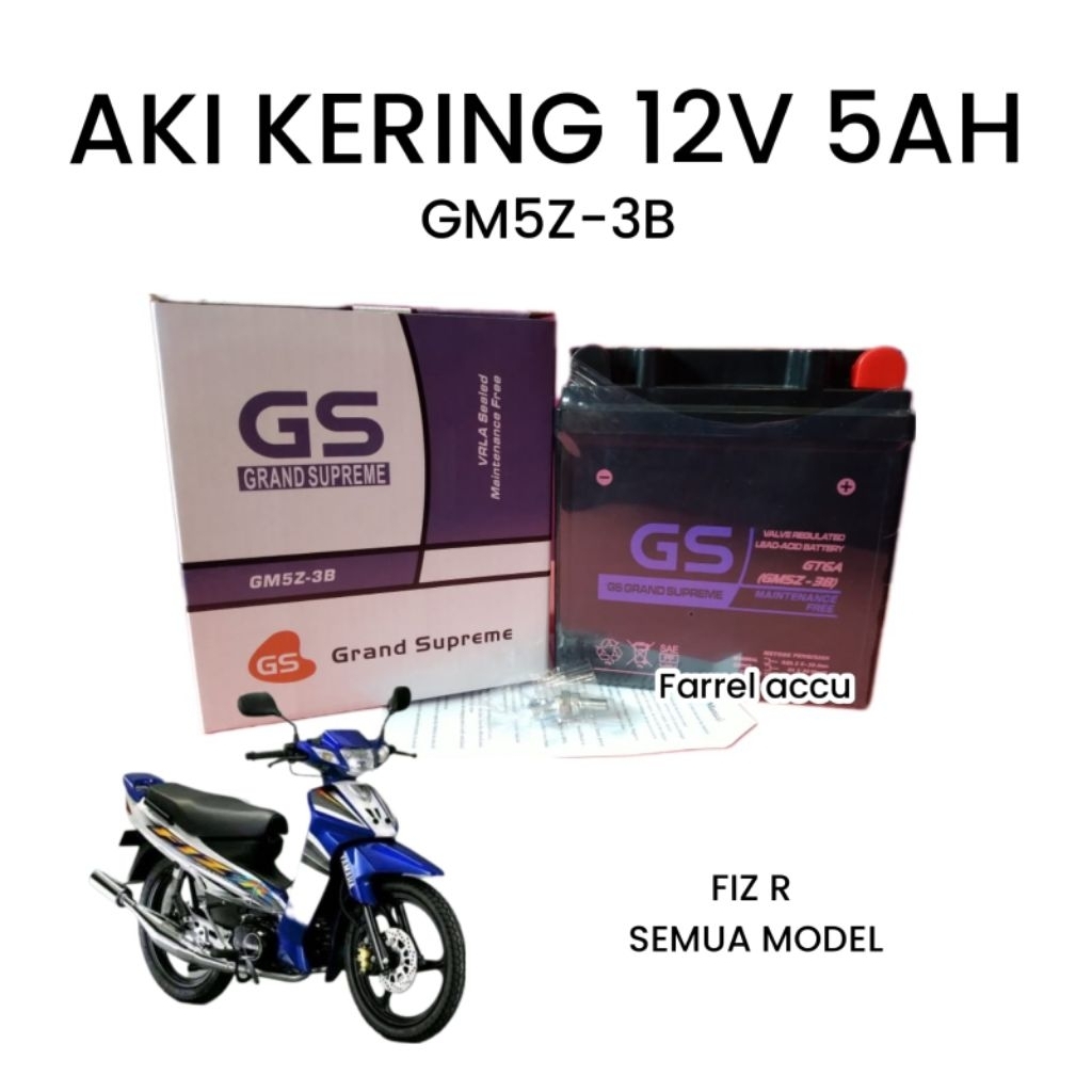 AKI MOTOR FIZ R AKI KERING GS GM5Z-3B GRAND SUPREME 12V 5AH
