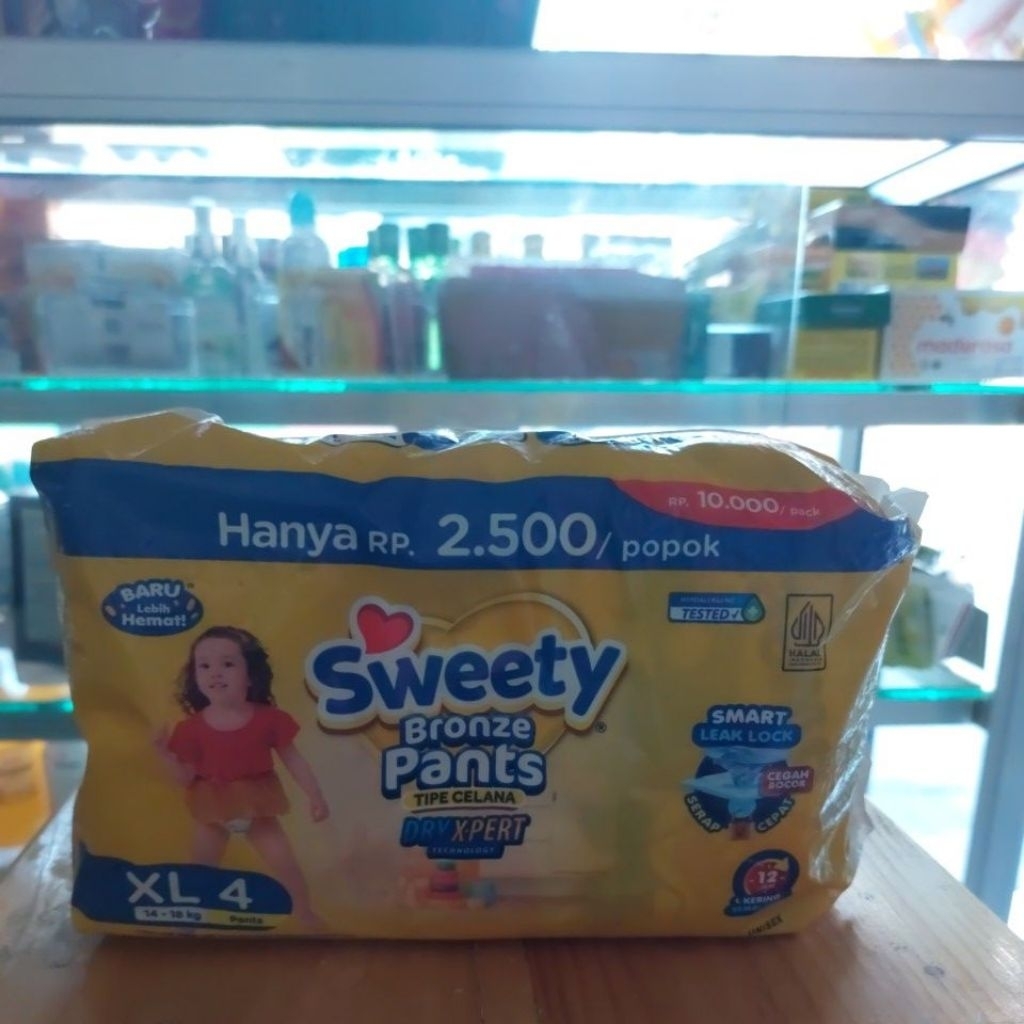PAMPERS SWEETY BRONZE PANTS XL4