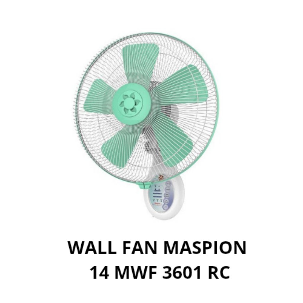 MASPION WALL FAN MWF-3601RC/ KIPAS ANGIN DINDING MASPION 14" PAKAI REMOTE/ KIPAS ANGIN TEMBOK MASPIO
