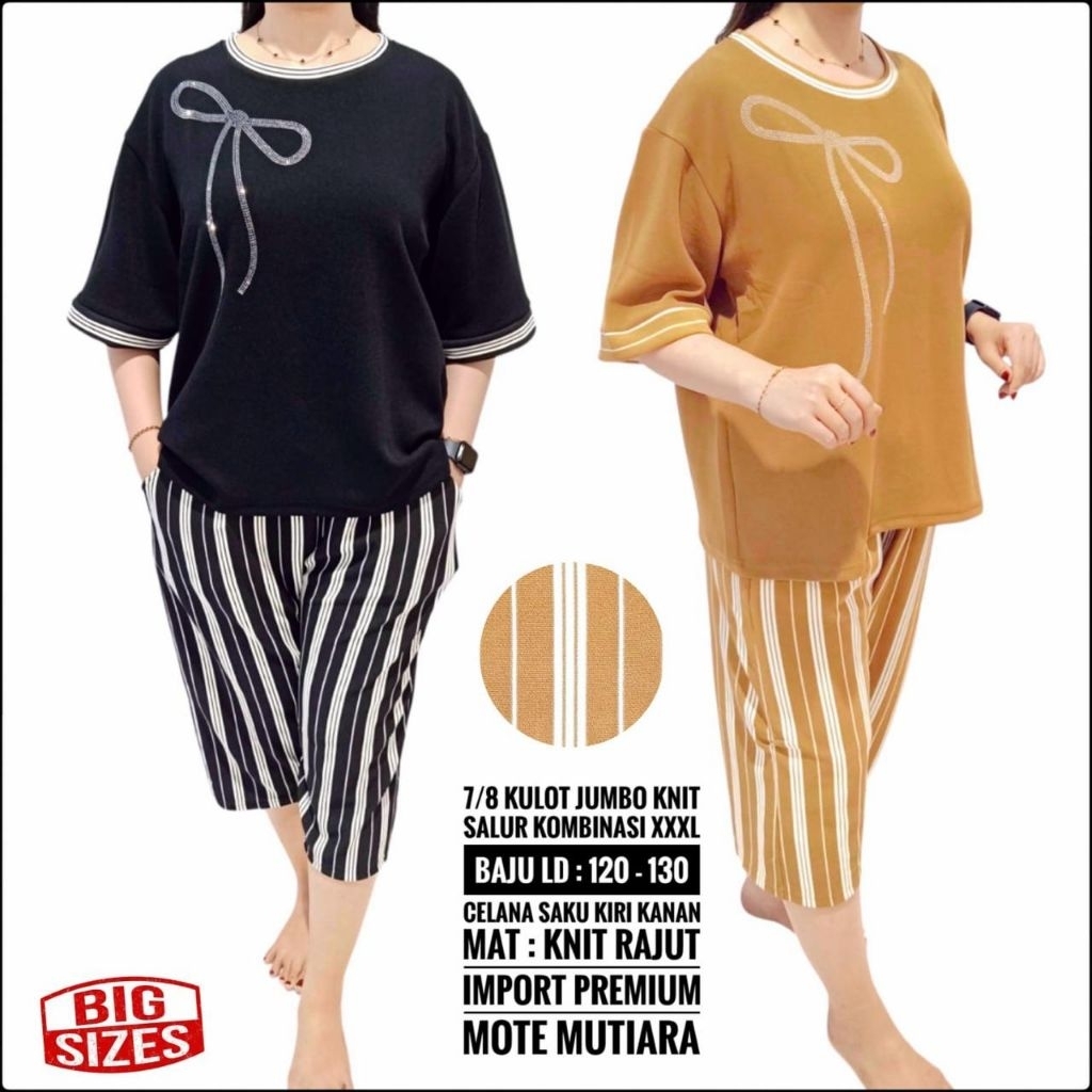 SETELAN KULOT JUMBO KNIT IMPORT LD 130CM//SETELAN KEKINIAN//SETELAN IMPORT JUMBO