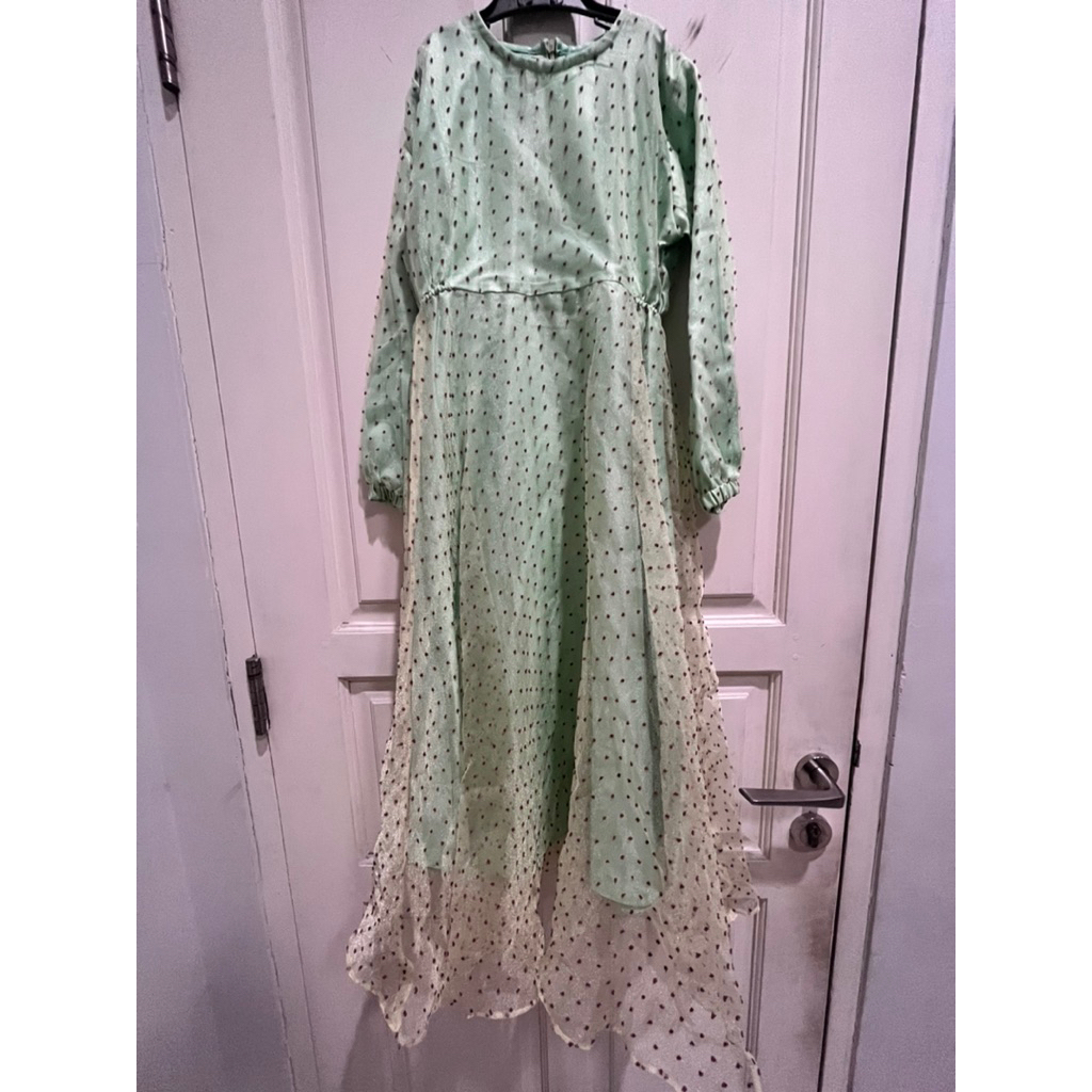 [PRELOVED] Gaun Pesta Anak Usia 8-9 Tahun Warna Hijau