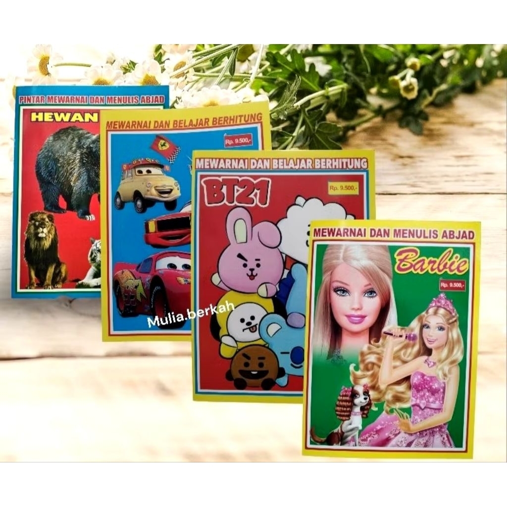 buku mewarnai belajar berhitung dan menulis abjad anak 10 ribu 3pcs