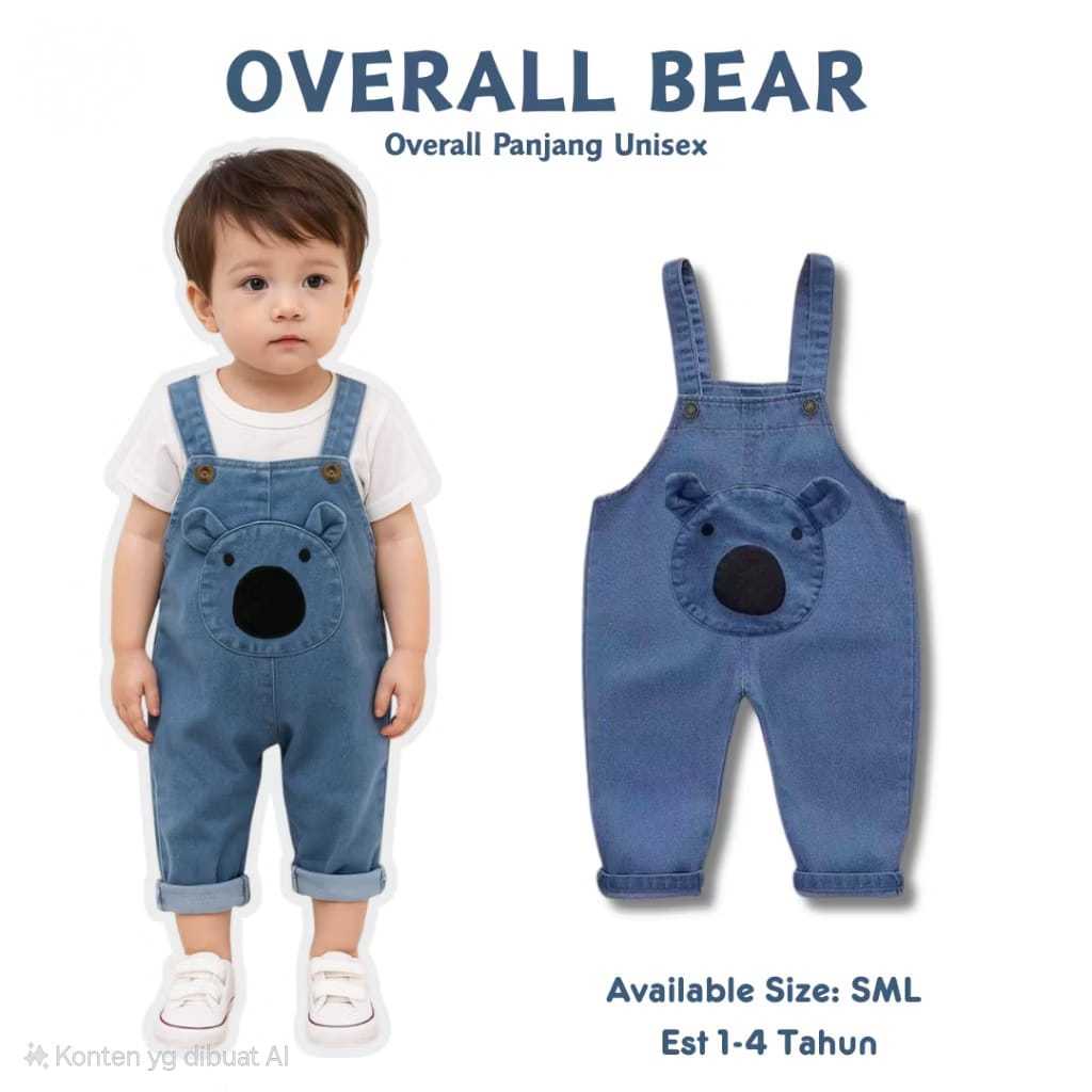 OVERALL BEAR - BAJU KODOK ANAK 1-4 Tahun Overall Anak Laki-Laki