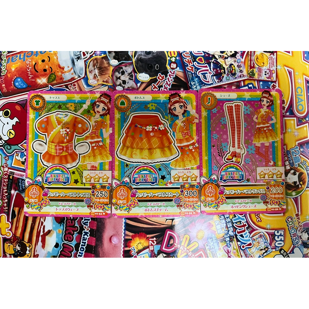 Kartu Aikatsu Japan Tour Official Japan Happy Harvest Coord Original Rare Langka Normal Card Set Top