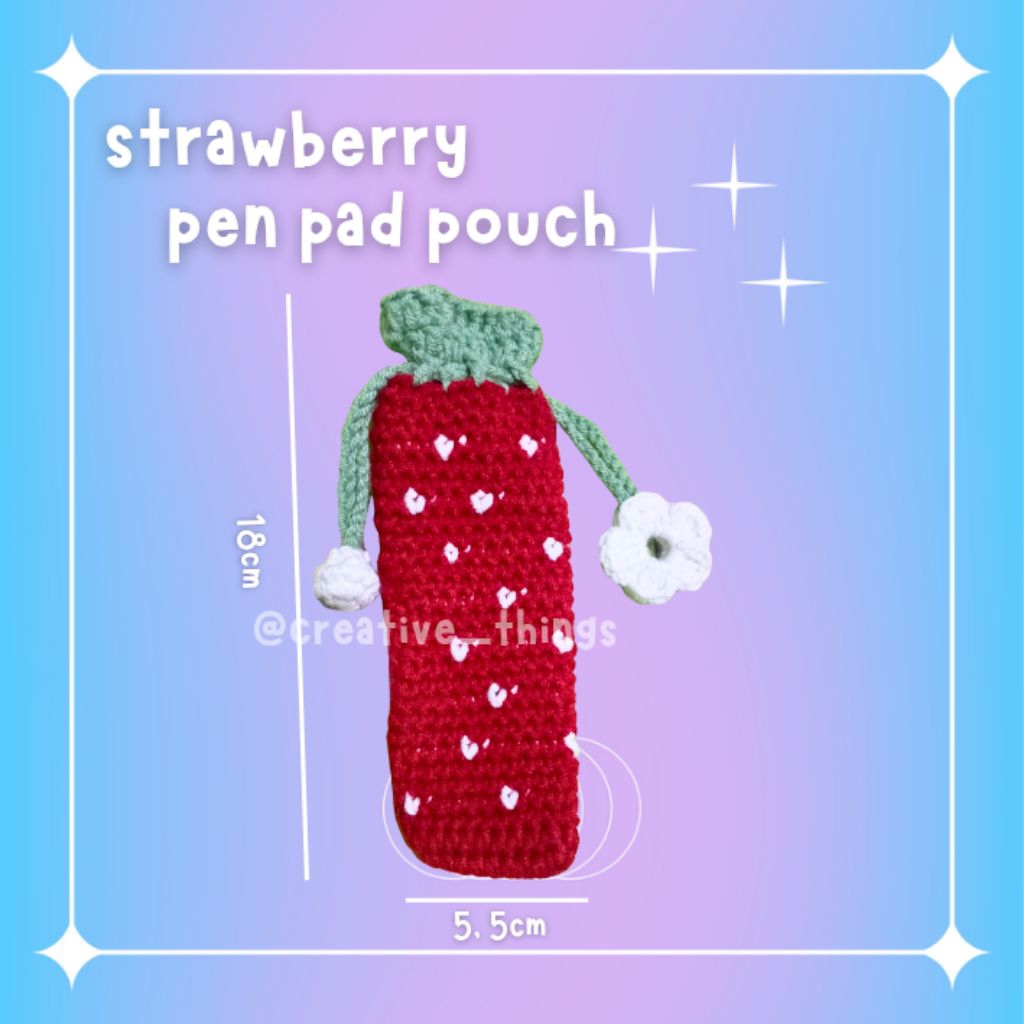 Strawberry Pen Pad Pouch | Pouch Serut Pen Pad Stroberi