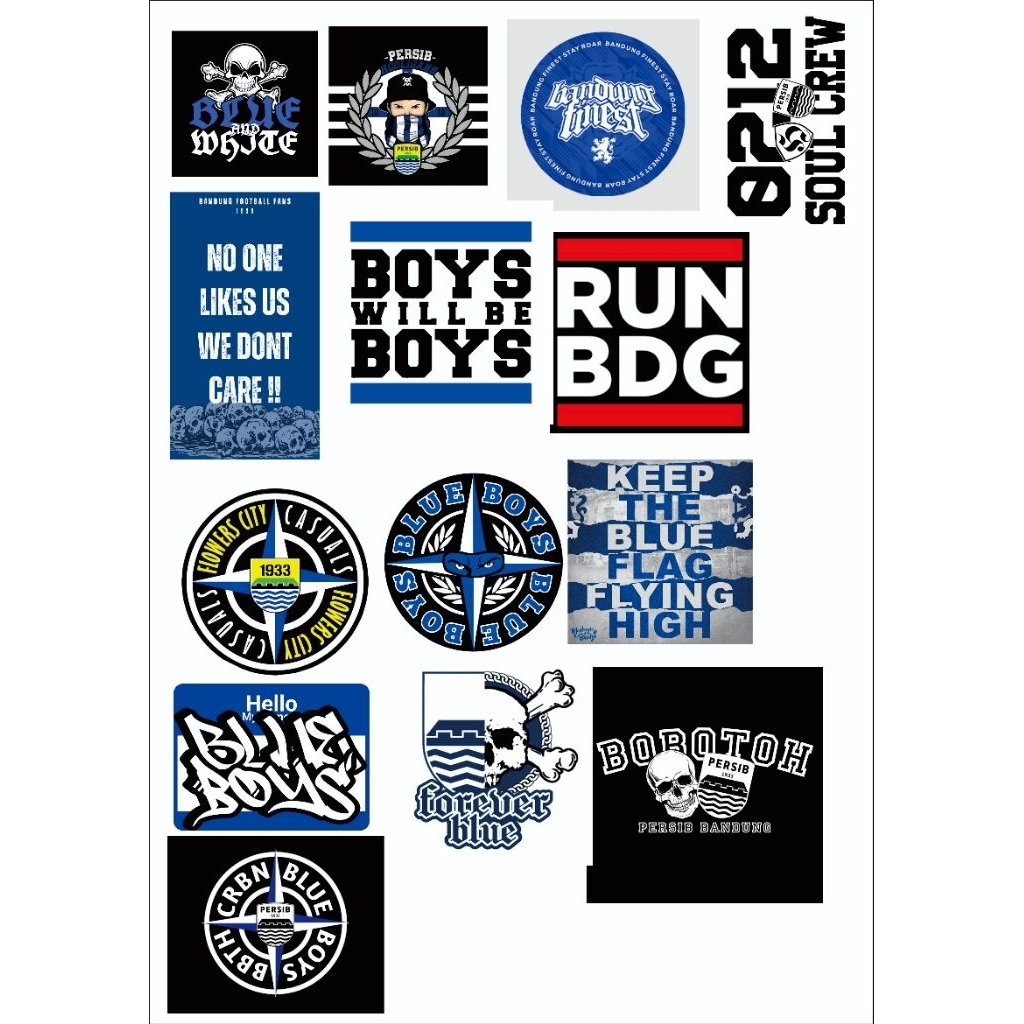 

STICKER PACK HELM CASUAL PERSIB / STICKER BOBOTOH PERSIB (13 PCS)