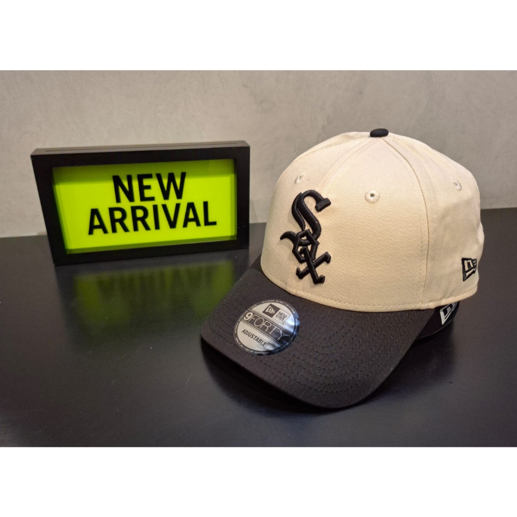 Topi New Era 9Forty Chicago White Sox Block Black Cream Cap 100% Original