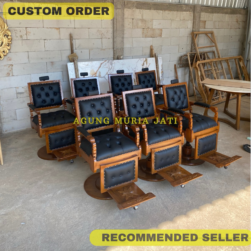 Barber Chair Kursi Barber Kayu Jati