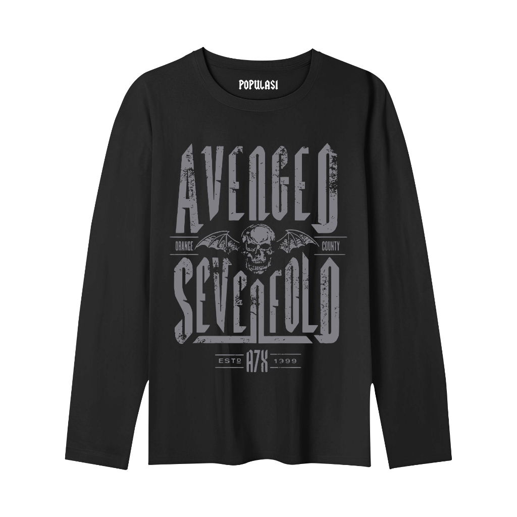 Populasi Official Kaos Lengan Panjang Avenged Sevenfold Abu Streatwear Unisex