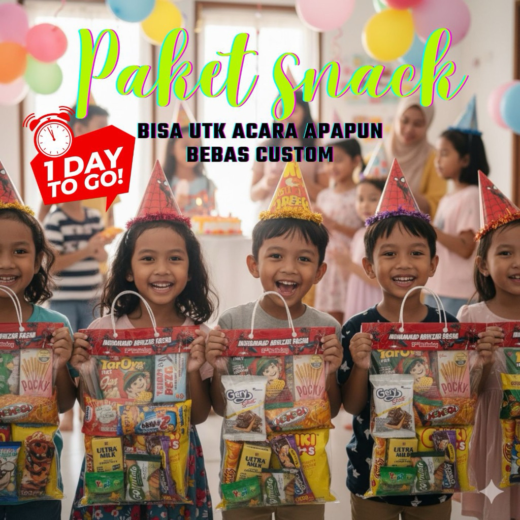 

PAKET SNACK BELI 30 GRATIS 1 ULTAH/KHITAN/WISUDA/GATHERING/MURAH CUSTOM