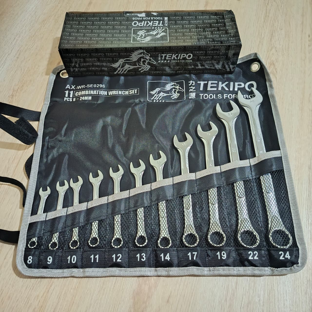 Kunci Ring Pas Set Tekipo By Tekiro 11Pcs Ukuran 8 - 24 Pcs / Kunci Pas Set 8 - 24 Mm 11 Pcs - Kunci