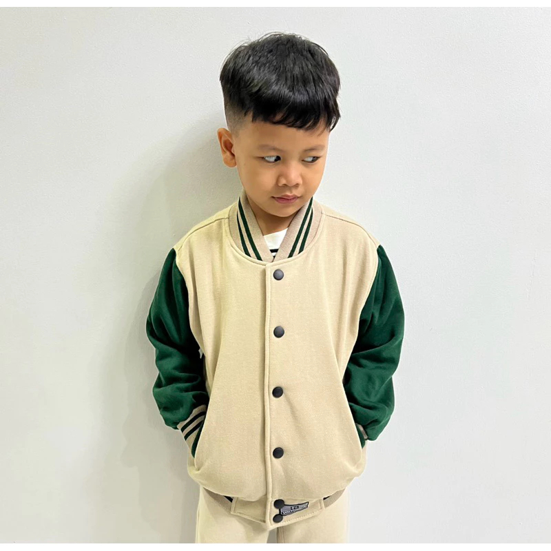 Jaket Varsity Anak Polos Unisex Baseball Distro Original
