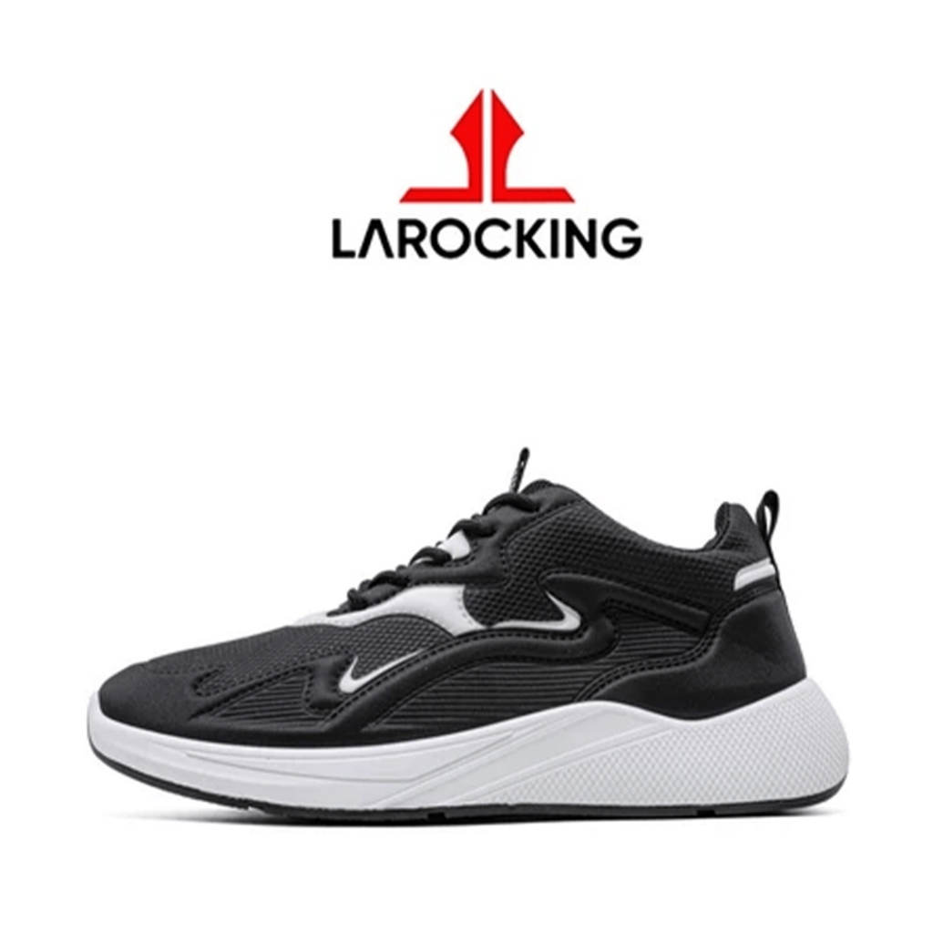 Sepatu Sneakers Larocking Artemis - Hitam Putih | Sepatu Olahraga Running Gym Pria Wanita